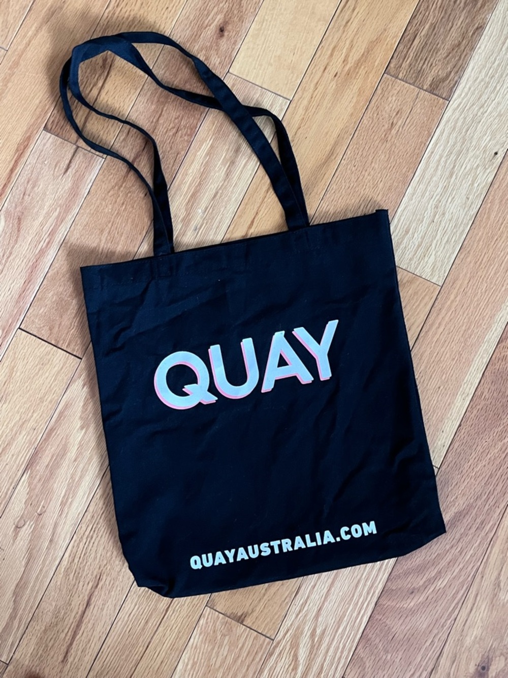 QUAY AUSTRALIA Black Logo Love Your Selfie Tote Bag